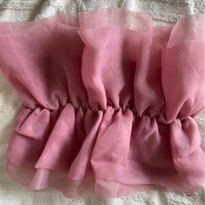 Zara Pink Ruffled Crop Top